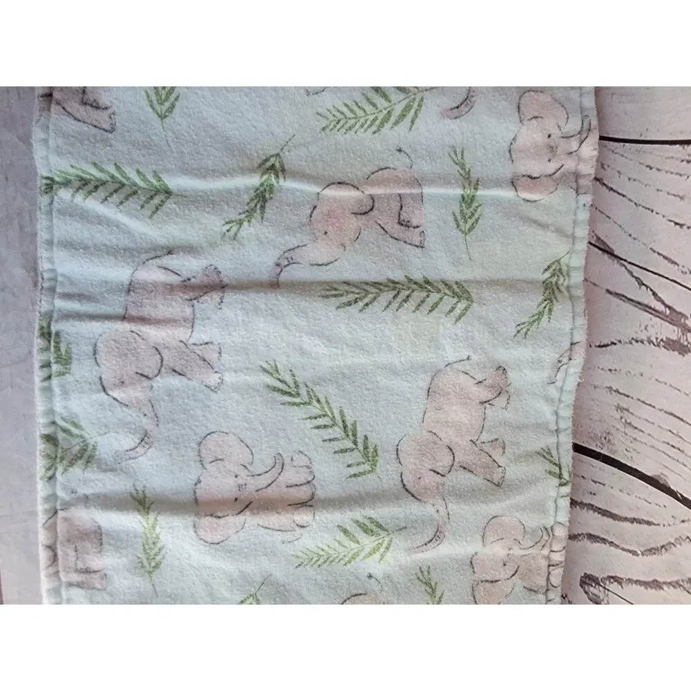 2 Handmade Burp Cloths Duckies And Elephant Flannel Material 17in Long